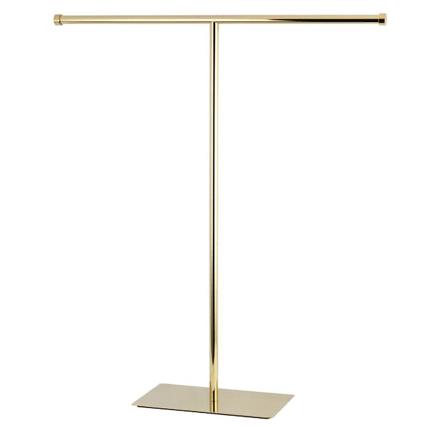 Claremont T-Shape Towel Rack, Polished Brass